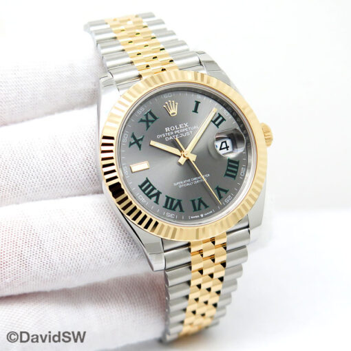 Rolex 126333 Datejust 41 18K/SS with Slate Roman Dial on Jubilee