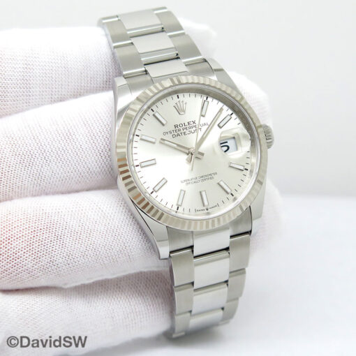 Rolex 126234 Datejust with Silver Stick Dial on Oyster