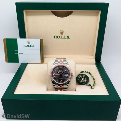 Rolex 126231 Datejust 18K/SS with Slate Roman Diamond VI, IX Dial on Jubilee - Image 2
