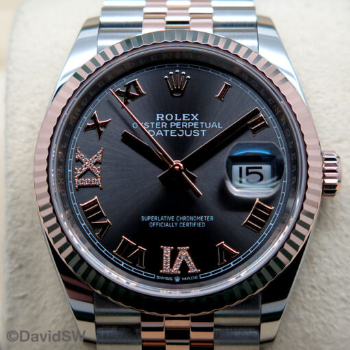 Rolex 126231 Datejust 18K/SS with Slate Roman Diamond VI, IX Dial on Jubilee - Image 3