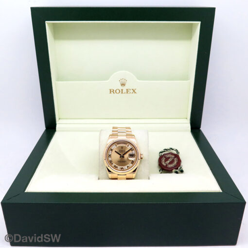 Rolex 118238 Day Date 18K Yellow Gold with Champagne Roman Diamond Dial - Image 2