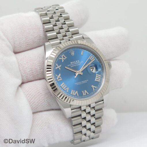 Rolex 126334 Datejust 41 with Blue Azzurro Dial on Jubilee