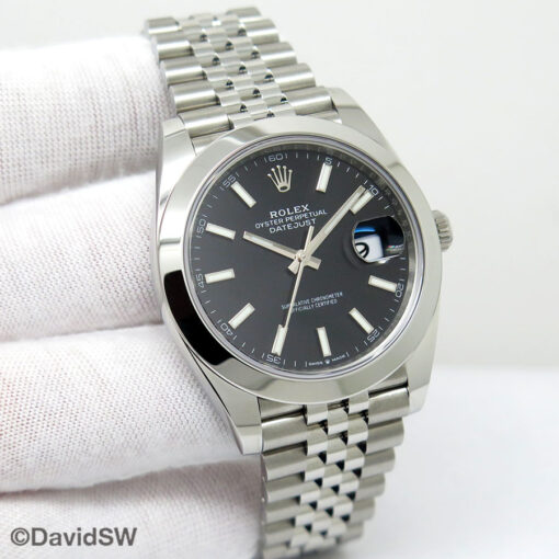 Rolex 126300 Datejust 41 with Black Stick Dial on Jubilee