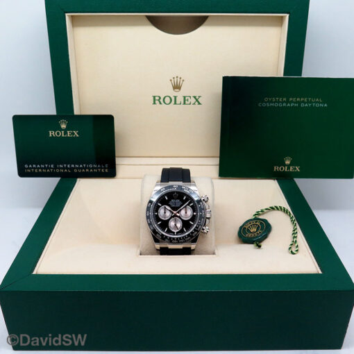 Rolex 126519LN Cosmograph Daytona 18K White Gold with Black Dial on Oysterflex - Image 2