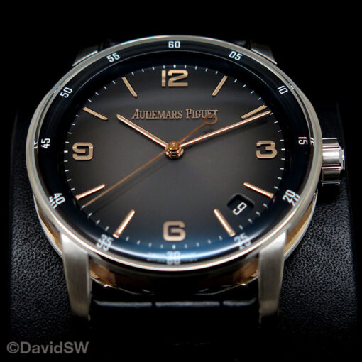 Audemars Piguet 15210CR Code 11.59 Automatic 18K White/Rose Gold with Grey Sunburst Dial - Image 3