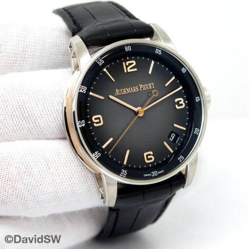 Audemars Piguet 15210CR Code 11.59 Automatic 18K White/Rose Gold with Grey Sunburst Dial