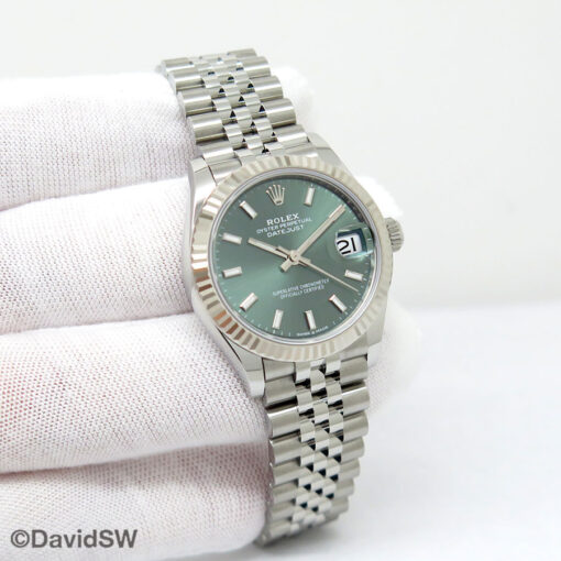 Rolex 278274 Datejust with Mint Green Dial on Jubilee