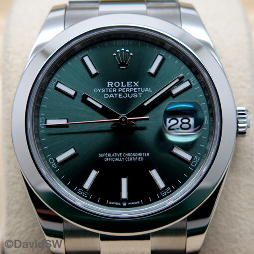 Rolex 126300 Datejust 41 with Mint Green Dial on Oyster - Image 3