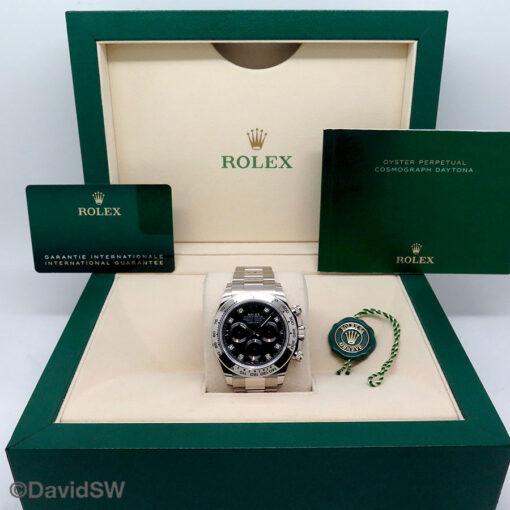 Rolex 116509 Cosmograph Daytona 18K White Gold with Black Diamond Dial - Image 2