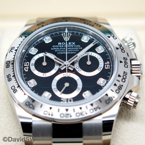 Rolex 116509 Cosmograph Daytona 18K White Gold with Black Diamond Dial - Image 3