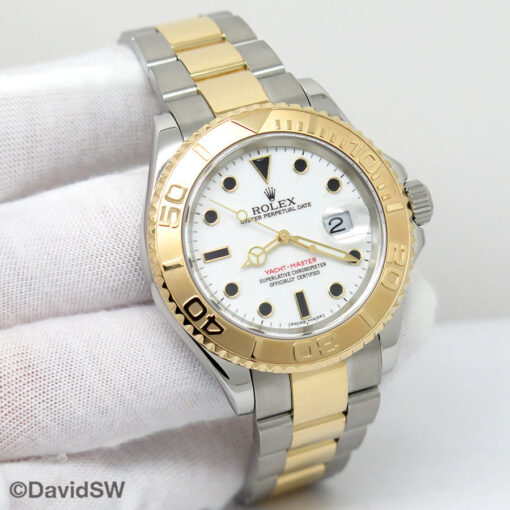 Rolex 16623 Yachtmaster 18K/SS with White Dial