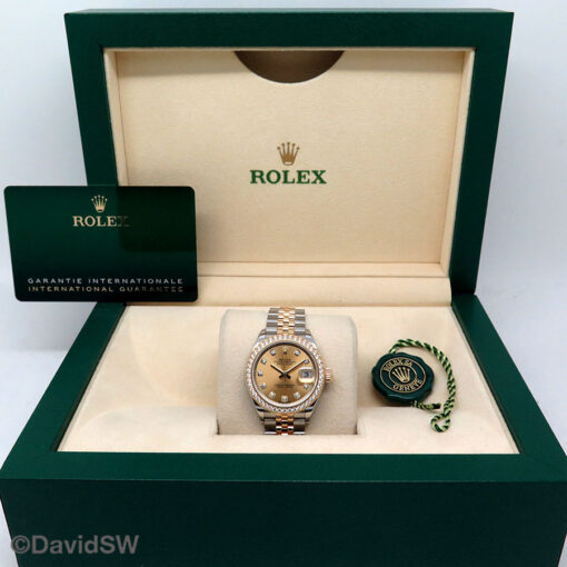 Rolex 279383RBR Datejust 18K/SS with Champagne Diamond Dial and Diamond Bezel on Jubilee - Image 2