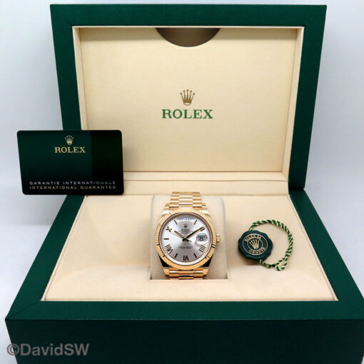 Rolex 228238 Day Date 40 18K Yellow Gold with Silver Roman Dial - Image 2