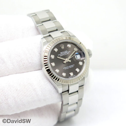 Rolex 279174 Datejust with Dark Grey Diamond Dial on Oyster