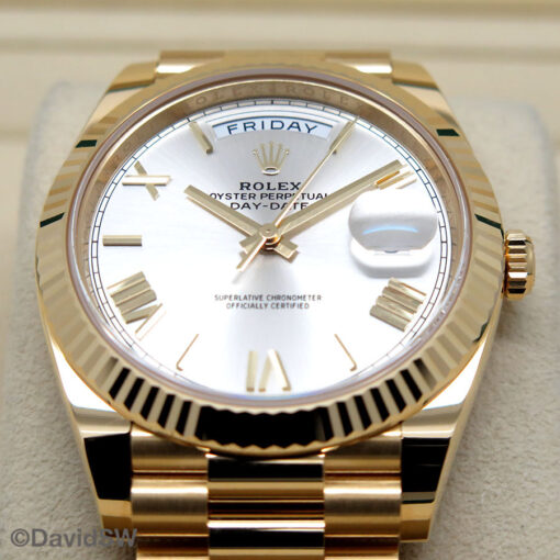 Rolex 228238 Day Date 40 18K Yellow Gold with Silver Roman Dial - Image 3