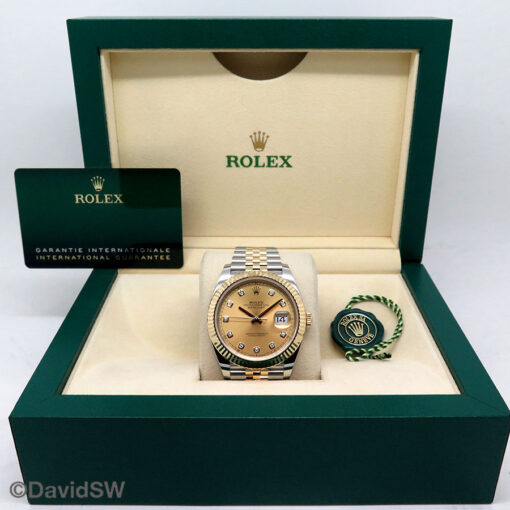 Rolex 126333 Datejust 41 18K/SS with Champagne Diamond Dial on Jubilee - Image 2