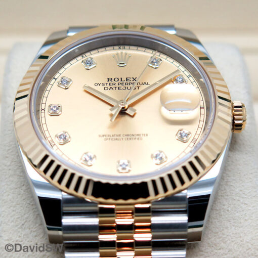 Rolex 126333 Datejust 41 18K/SS with Champagne Diamond Dial on Jubilee - Image 3