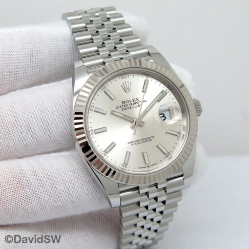 Rolex 126334 Datejust 41 with Silver Stick Dial on Jubilee