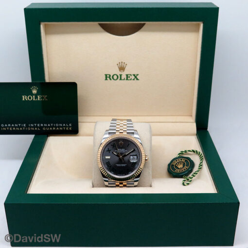 Rolex 126333 Datejust 41 18K/SS with Slate Roman Dial on Jubilee - Image 2