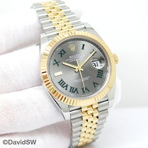 Rolex 126333 Datejust 41 18K/SS with Slate Roman Dial on Jubilee