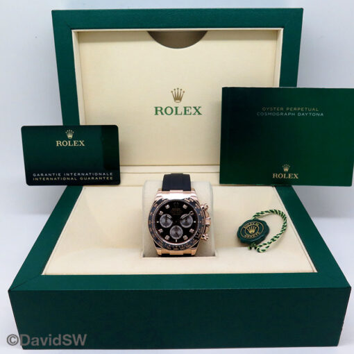 Rolex 126515LN Cosmograph Daytona 18K Rose Gold with Black Diamond Dial - Image 2