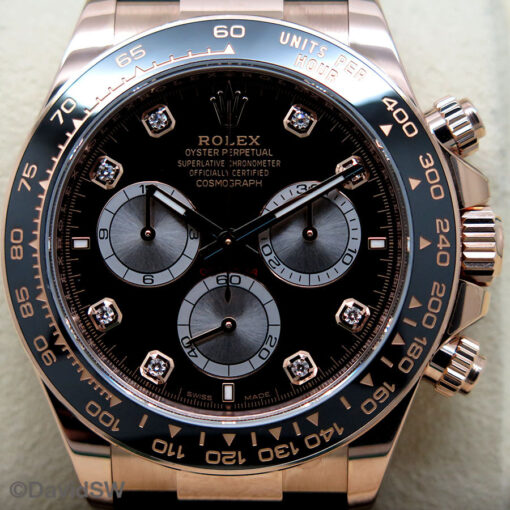 Rolex 126515LN Cosmograph Daytona 18K Rose Gold with Black Diamond Dial - Image 3