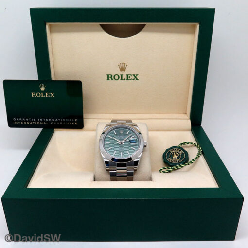 Rolex 126300 Datejust 41 with Mint Fluted Motif Dial on Oyster - Image 2
