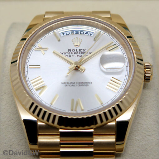 Rolex 228238 Day Date 40 18K Yellow Gold with Silver Roman Dial - Image 3