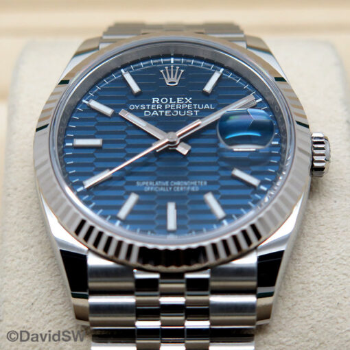 Rolex 126234 Datejust with Blue Fluted Motif Dial on Jubilee - Image 3