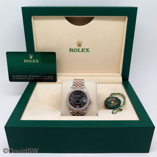 Rolex 278381RBR Datejust 18K/SS with Slate Roman Diamond "VI" Dial and Diamond Bezel on Jubilee - Image 2