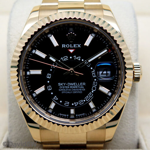 Rolex 336938 Skydweller 18K Yellow Gold with Black Dial on Oyster - Image 3