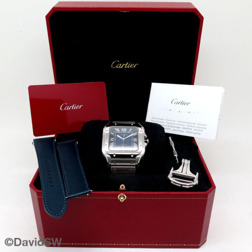 Alternative view of Cartier WSSA0030 Santos de Cartier Large with Blue Dial