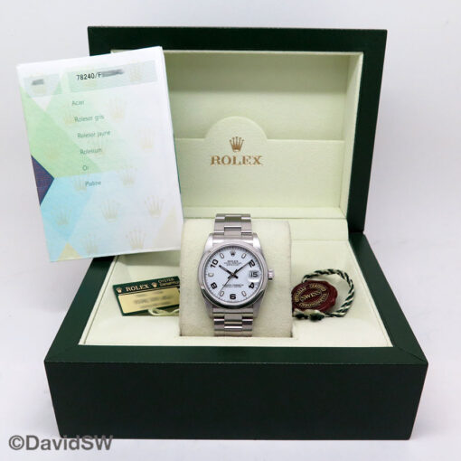 Rolex 78240 Datejust with White Arabic Dial on Oyster - Image 2