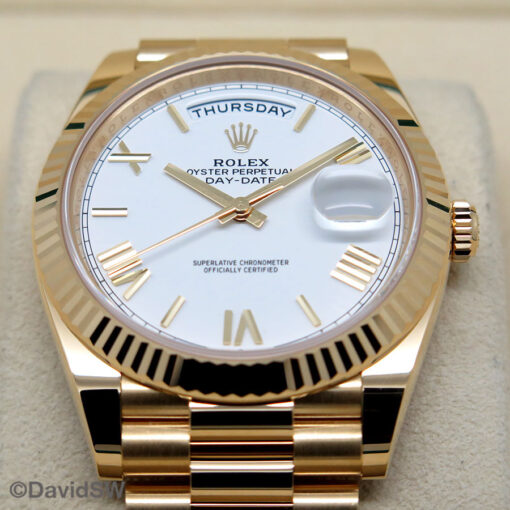 Rolex 228238 Day Date 40 18K Yellow Gold with White Roman Dial - Image 3