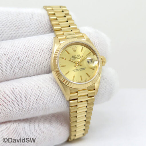 Rolex 69178 Datejust 18K Yellow Gold with Champagne Stick Dial