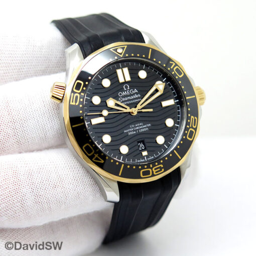 Omega Seamaster Diver 300m 18K Yellow/SS with Black Dial on Strap