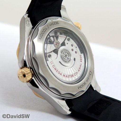 Omega Seamaster Diver 300m 18K Yellow/SS with Black Dial on Strap - Image 4