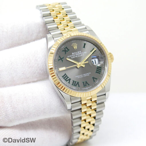 Rolex 126233 Datejust 18K/SS with Slate Roman Dial on Jubilee