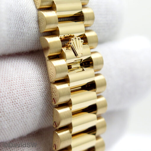 Rolex 228348RBR Day Date 40 18K Yellow Gold with Champagne Diamond Baguette Dial and Diamond Bezel - Image 8