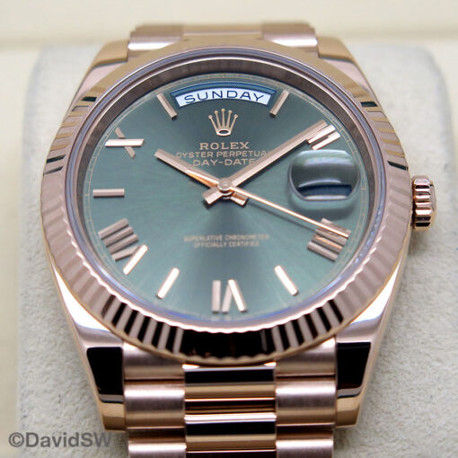 Rolex 228235 Day Date 40 18K Rose Gold with Olive Green Dial - Image 3