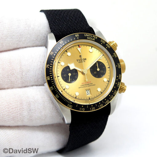 Tudor 79363N Black Bay Chronograph S&G 18K/SS with Champagne Dial on NATO