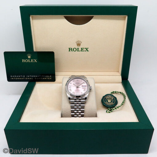 Rolex 126234 Datejust with Pink Roman Diamond “VI” and “IX” Dial on Jubilee - Image 2