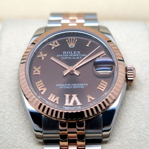 Rolex 178271 Datejust 18K/SS with Chocolate Roman Diamond "VI" Dial on Jubilee - Image 3