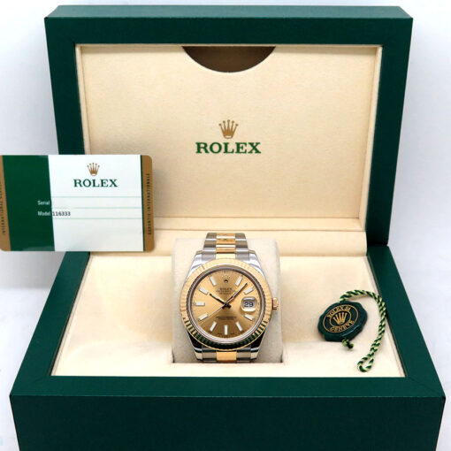 Rolex 116333 Datejust II 18K/SS with Champagne Stick Dial on Oyster - Image 2