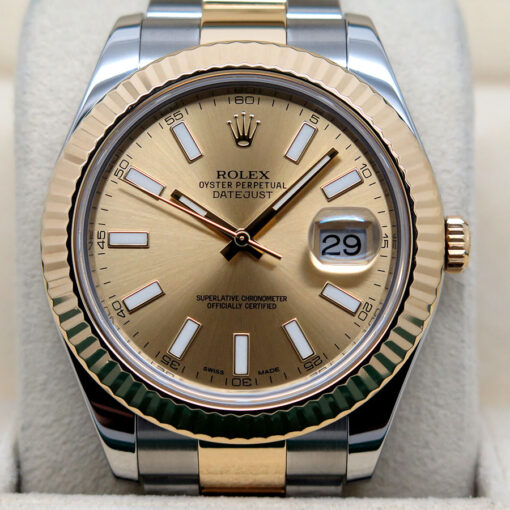Rolex 116333 Datejust II 18K/SS with Champagne Stick Dial on Oyster - Image 3