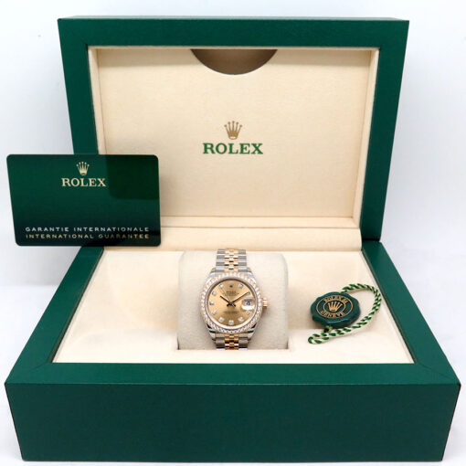 Rolex 279383RBR Datejust 18K/SS with Champagne Diamond Dial & Bezel on Jubilee - Image 2