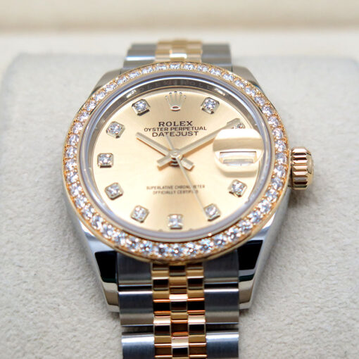 Rolex 279383RBR Datejust 18K/SS with Champagne Diamond Dial & Bezel on Jubilee - Image 3