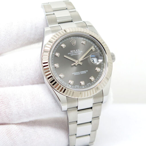 Rolex 116334 Datejust II with Dark Rhodium Diamond Dial on Oyster