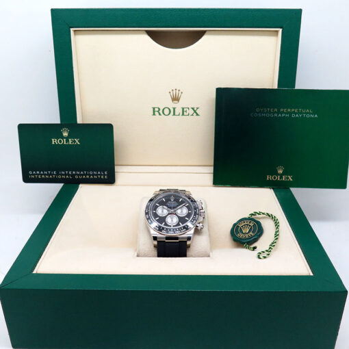 Rolex 126519LN Cosmograph Daytona 18K White Gold with Black Dial on Oysterflex - Image 2
