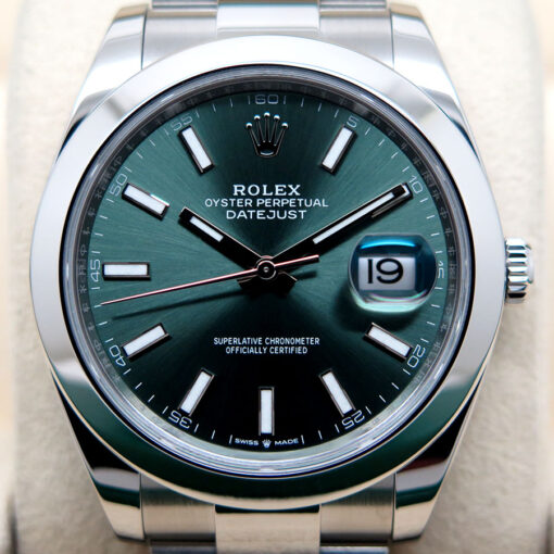Rolex 126300 Datejust 41 with Mint Green Dial on Oyster - Image 3